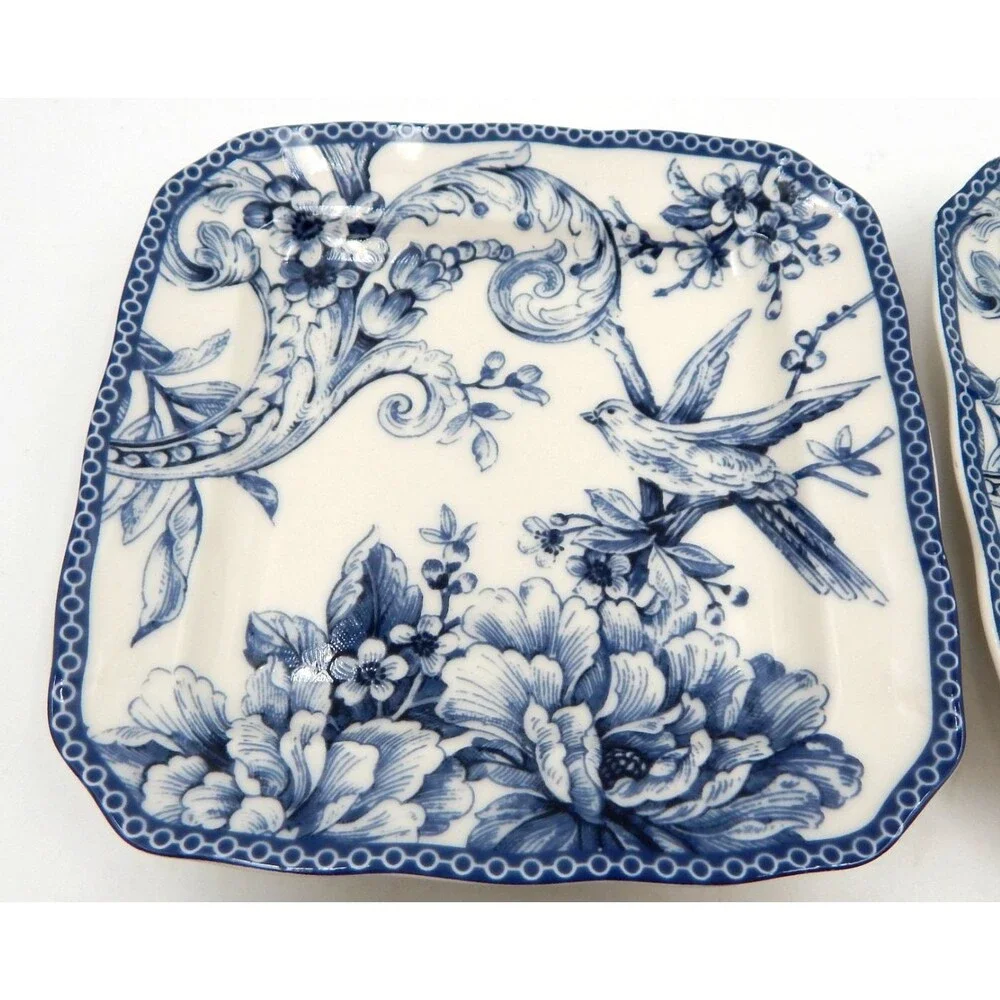 222 Fifth ADELAIDE Square Blue Dessert Butter Plate 6